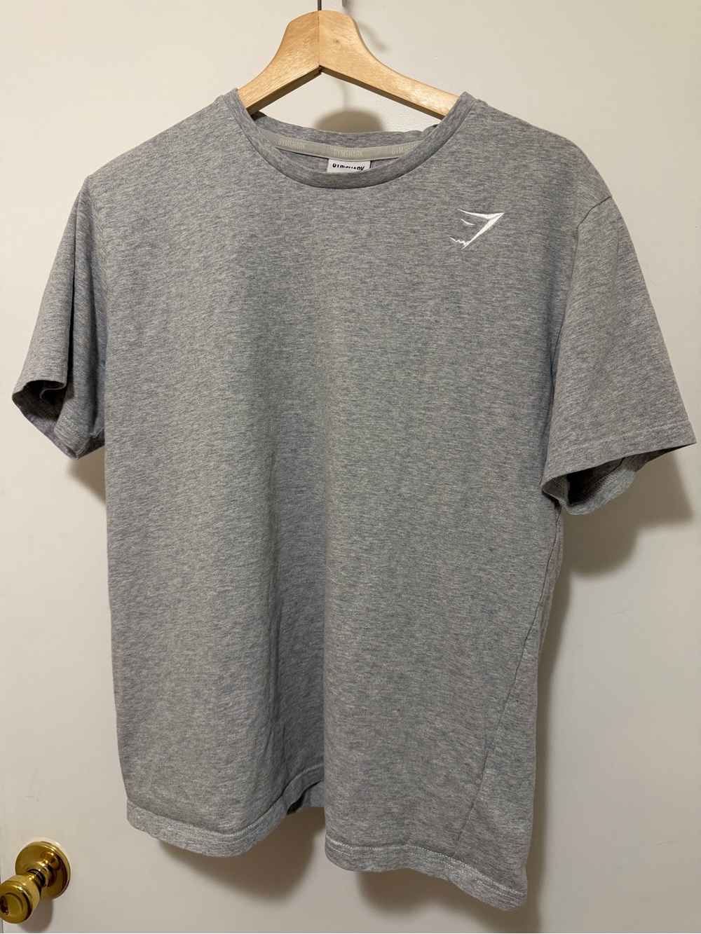 Gray Short-Sleeve Crewneck Men's Shirt - Minimal Logo Size Medium